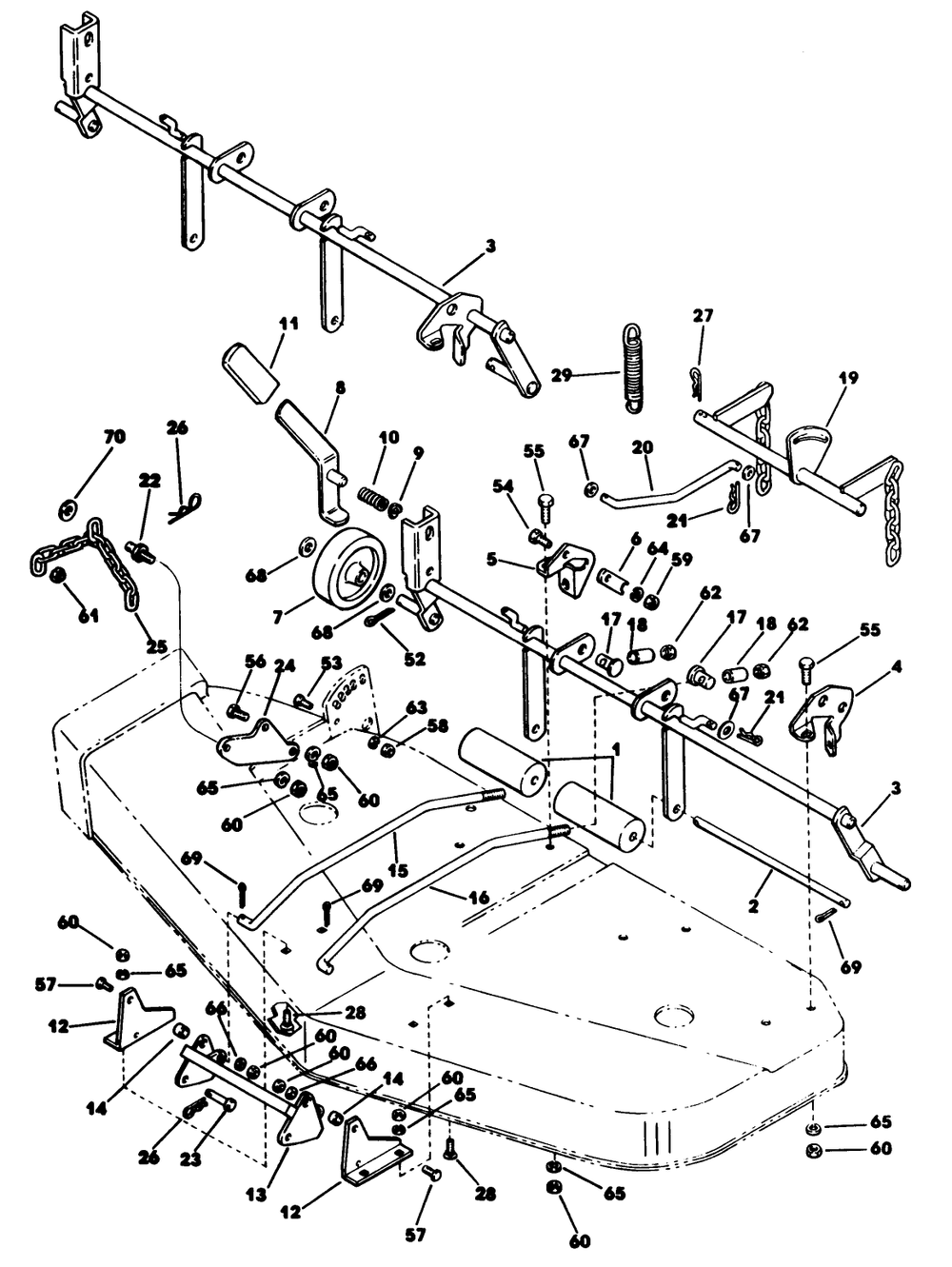 Wheel Support And Hanger 2 Diagram and Parts List for 62542C (G00000001-G99999999)(1988) Lawn Boy Lawn Tractor